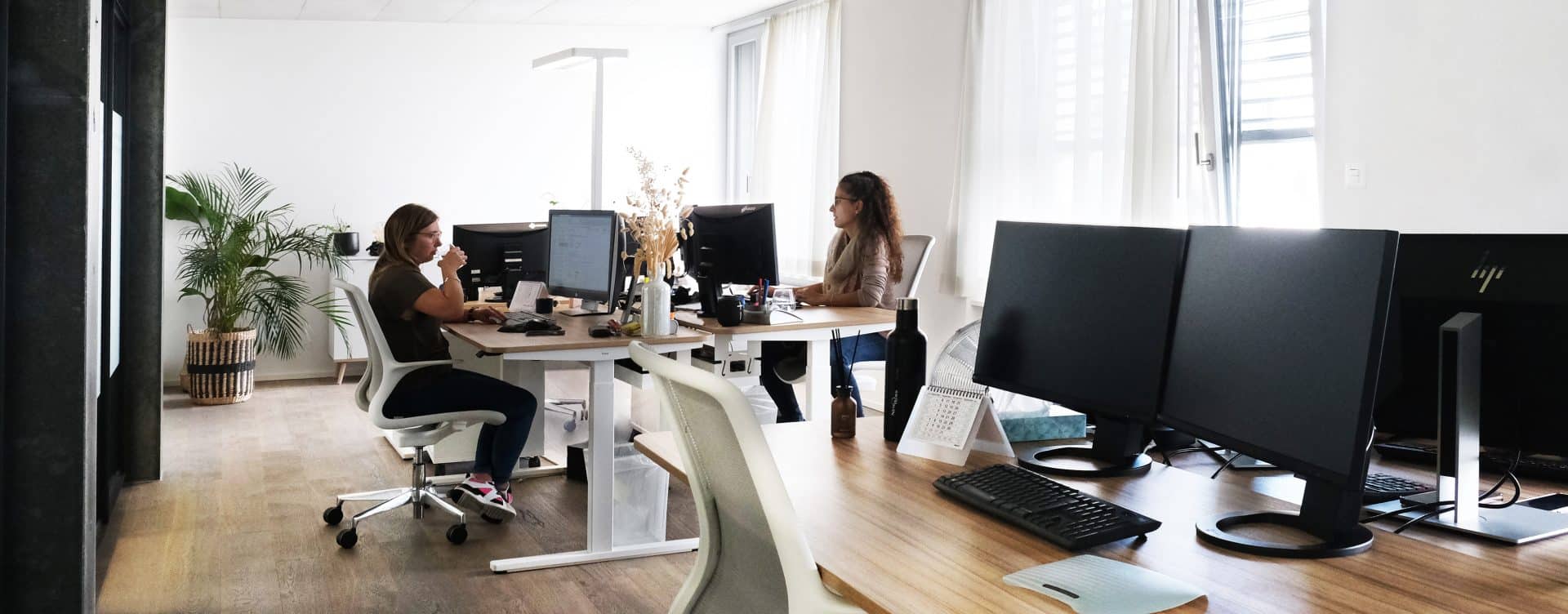 Equipe support de New Work à Granges-Paccot. Vue sur le bureau du Payroll